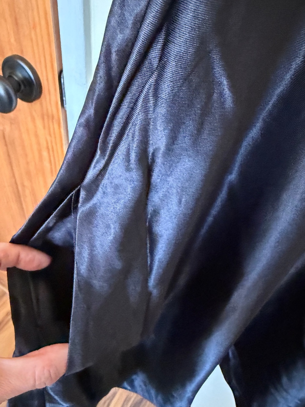 Banana Republic Black Satin Swing Mini Dress - Picture 3 of 9